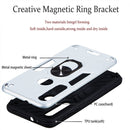 For Motorola One Macro / Moto G8 Play 2 in 1 Armour Series PC + TPU Protective Case with Ring Holder(Silver)