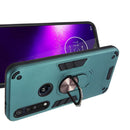 For Motorola One Macro / Moto G8 Play 2 in 1 Armour Series PC + TPU Protective Case with Ring Holder(Dark Green)