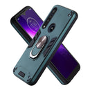 For Motorola One Macro / Moto G8 Play 2 in 1 Armour Series PC + TPU Protective Case with Ring Holder(Dark Green)