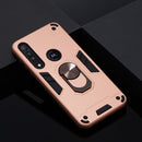 For Motorola One Macro / Moto G8 Play 2 in 1 Armour Series PC + TPU Protective Case with Ring Holder(Rose Gold)