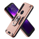 For Motorola One Macro / Moto G8 Play 2 in 1 Armour Series PC + TPU Protective Case with Ring Holder(Rose Gold)