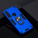 For Motorola One Macro / Moto G8 Play 2 in 1 Armour Series PC + TPU Protective Case with Ring Holder(Dark Blue)