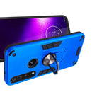 For Motorola One Macro / Moto G8 Play 2 in 1 Armour Series PC + TPU Protective Case with Ring Holder(Dark Blue)