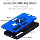 For Motorola One Macro / Moto G8 Play 2 in 1 Armour Series PC + TPU Protective Case with Ring Holder(Dark Blue)