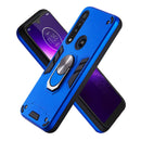 For Motorola One Macro / Moto G8 Play 2 in 1 Armour Series PC + TPU Protective Case with Ring Holder(Dark Blue)