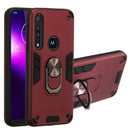 For Motorola One Macro / Moto G8 Play 2 in 1 Armour Series PC + TPU Protective Case with Ring Holder(Wine Red)