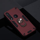 For Motorola One Macro / Moto G8 Play 2 in 1 Armour Series PC + TPU Protective Case with Ring Holder(Wine Red)