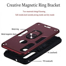 For Motorola One Macro / Moto G8 Play 2 in 1 Armour Series PC + TPU Protective Case with Ring Holder(Wine Red)