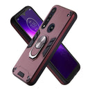 For Motorola One Macro / Moto G8 Play 2 in 1 Armour Series PC + TPU Protective Case with Ring Holder(Wine Red)