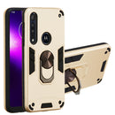 For Motorola One Macro / Moto G8 Play 2 in 1 Armour Series PC + TPU Protective Case with Ring Holder(Gold)
