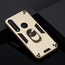 For Motorola One Macro / Moto G8 Play 2 in 1 Armour Series PC + TPU Protective Case with Ring Holder(Gold)