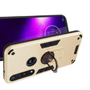 For Motorola One Macro / Moto G8 Play 2 in 1 Armour Series PC + TPU Protective Case with Ring Holder(Gold)