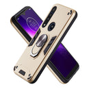 For Motorola One Macro / Moto G8 Play 2 in 1 Armour Series PC + TPU Protective Case with Ring Holder(Gold)