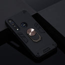 For Motorola One Macro / Moto G8 Play 2 in 1 Armour Series PC + TPU Protective Case with Ring Holder(Black)
