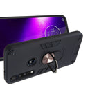 For Motorola One Macro / Moto G8 Play 2 in 1 Armour Series PC + TPU Protective Case with Ring Holder(Black)