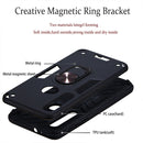 For Motorola One Macro / Moto G8 Play 2 in 1 Armour Series PC + TPU Protective Case with Ring Holder(Black)