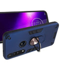 For Motorola One Macro / Moto G8 Play 2 in 1 Armour Series PC + TPU Protective Case with Ring Holder(Royal Blue)