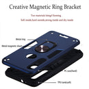 For Motorola One Macro / Moto G8 Play 2 in 1 Armour Series PC + TPU Protective Case with Ring Holder(Royal Blue)