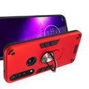 For Motorola One Macro / Moto G8 Play 2 in 1 Armour Series PC + TPU Protective Case with Ring Holder(Red)