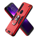 For Motorola One Macro / Moto G8 Play 2 in 1 Armour Series PC + TPU Protective Case with Ring Holder(Red)