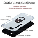 For iPhone 6 / 6s 2 in 1 Armour Series PC + TPU Protective Case with Ring Holder(Silver)