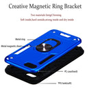 For iPhone SE 2022 / SE 2020 / 8 / 7 2 in 1 Armour Series PC + TPU Protective Case with Ring Holder(Dark Blue)