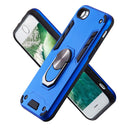 For iPhone SE 2022 / SE 2020 / 8 / 7 2 in 1 Armour Series PC + TPU Protective Case with Ring Holder(Dark Blue)