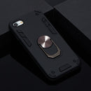 For iPhone SE 2022 / SE 2020 / 8 / 7 2 in 1 Armour Series PC + TPU Protective Case with Ring Holder(Black)