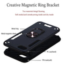 For iPhone SE 2022 / SE 2020 / 8 / 7 2 in 1 Armour Series PC + TPU Protective Case with Ring Holder(Black)