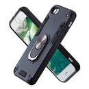 For iPhone SE 2022 / SE 2020 / 8 / 7 2 in 1 Armour Series PC + TPU Protective Case with Ring Holder(Black)