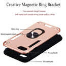 For iPhone SE 2022 / SE 2020 / 8 / 7 2 in 1 Armour Series PC + TPU Protective Case with Ring Holder(Rose Gold)
