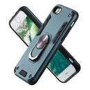 For iPhone SE 2022 / SE 2020 / 8 / 7 2 in 1 Armour Series PC + TPU Protective Case with Ring Holder(Dark Green)