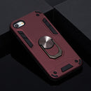 For iPhone SE 2022 / SE 2020 / 8 / 7 2 in 1 Armour Series PC + TPU Protective Case with Ring Holder(Wnie Red)