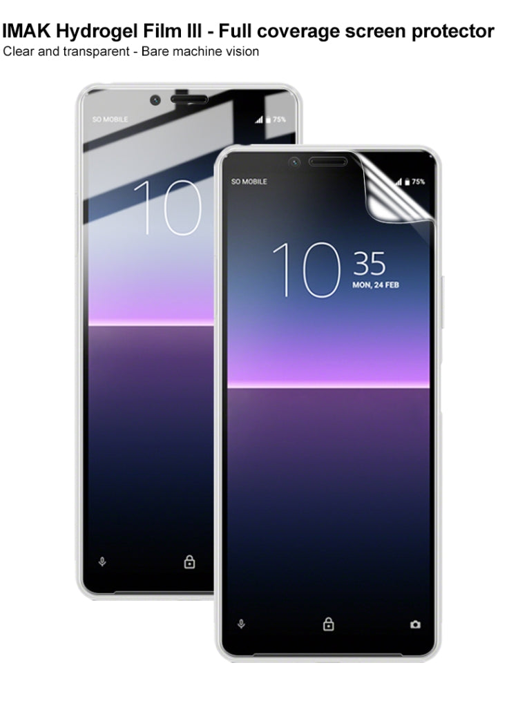 For Sony Xperia 10 II 2 PCS IMAK Hydrogel Film III Full Coverage Screen Protector