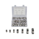130 PCS Adjustable Single Ear Plus Stainless Steel Hydraulic Hose Clamps O-Clips Pipe Fuel Air with Ear Clamp Pincer Inside Diameter Range: 5.8-21mm