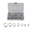 90 PCS Adjustable Single Ear Plus Stainless Steel Hydraulic Hose Clamps O-Clips Pipe Fuel Air with Ear Clamp Pincer Inside Diameter Range: 5.8-21mm
