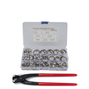 90 PCS Adjustable Single Ear Plus Stainless Steel Hydraulic Hose Clamps O-Clips Pipe Fuel Air with Ear Clamp Pincer Inside Diameter Range: 5.8-21mm