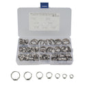 80 PCS Adjustable Single Ear Plus Stainless Steel Hydraulic Hose Clamps O-Clips Pipe Fuel Air with Ear Clamp Pincer Inside Diameter Range: 5.8-21mm