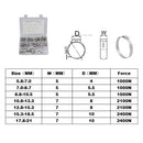 128 PCS Adjustable Single Ear Plus Stainless Steel Hydraulic Hose Clamps O-Clips Pipe Fuel Air Inside Diameter Range: 5.8-21mm