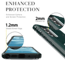 For Samsung Galaxy Note 20 Carbon Fiber Protective Case with 360 Degree Rotating Ring Holder(Green)