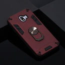 For Samsung Galaxy J4 (2018) 2 in 1 Armour Series PC + TPU Protective Case with Ring Holder(Wine Red)