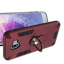 For Samsung Galaxy J4 (2018) 2 in 1 Armour Series PC + TPU Protective Case with Ring Holder(Wine Red)