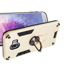 For Samsung Galaxy J4 (2018) 2 in 1 Armour Series PC + TPU Protective Case with Ring Holder(Gold)