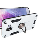 For Samsung Galaxy J4 (2018) 2 in 1 Armour Series PC + TPU Protective Case with Ring Holder(Silver)
