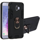 For Samsung Galaxy J4 (2018) 2 in 1 Armour Series PC + TPU Protective Case with Ring Holder(Black)