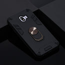 For Samsung Galaxy J4 (2018) 2 in 1 Armour Series PC + TPU Protective Case with Ring Holder(Black)