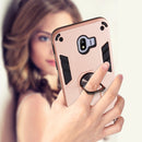 For Samsung Galaxy J4 (2018) 2 in 1 Armour Series PC + TPU Protective Case with Ring Holder(Dark Blue)