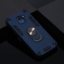 For Samsung Galaxy J6 (2018) 2 in 1 Armour Series PC + TPU Protective Case with Ring Holder(Sapphire Blue)