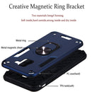 For Samsung Galaxy J6 (2018) 2 in 1 Armour Series PC + TPU Protective Case with Ring Holder(Sapphire Blue)