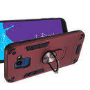 For Samsung Galaxy J6 (2018) 2 in 1 Armour Series PC + TPU Protective Case with Ring Holder(Wine Red)